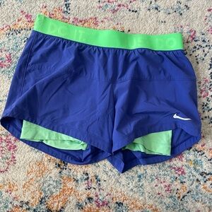Nike Green & Neon Green Dri-Fit Athletic Shorts